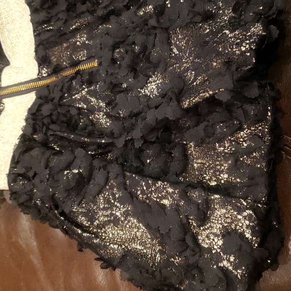 Zoe Ltd black gold flowers beaded dress gown 4 xs - Picture 6 of 7